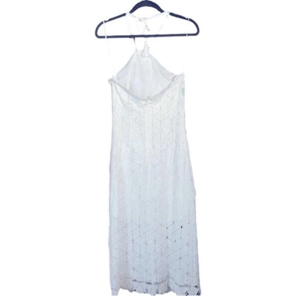 White Lace Halter Midi Dress Small NWT Bridal Shower Wedding Guest - Picture 5 of 8